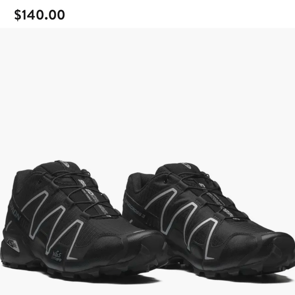Salomon Black Athletic Shoes with Reflective Accents